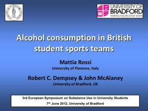 Alcohol consumption in British student sports teams