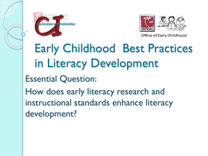 Early Childhood Best Practices in Literacy Development