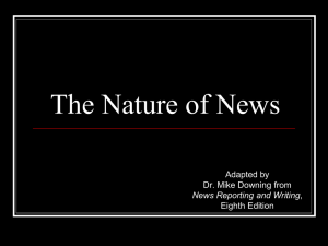Chapter One: The Nature of News