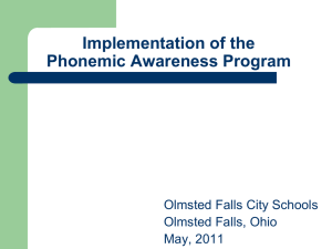 Implementation of Phonemic Awareness Program