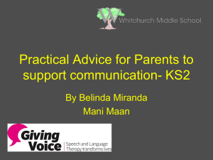 Practical Advice for Parents to support communication
