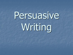 Suggestions to help make your persuasive writing great! (PowerPoint)