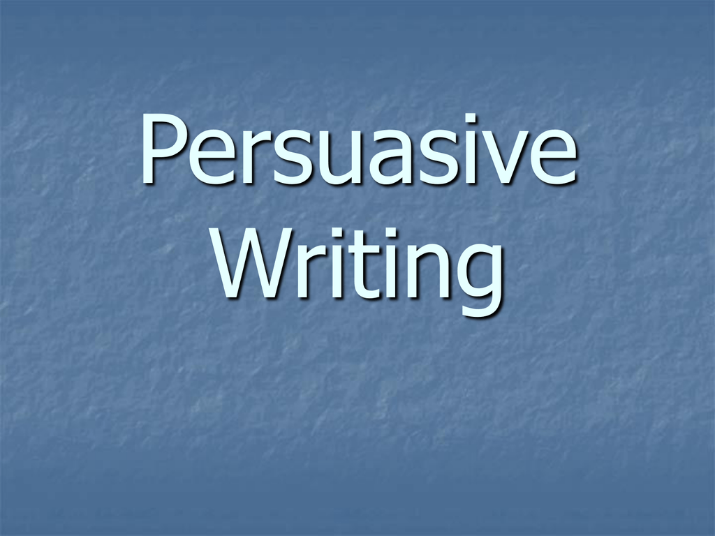 Persuasive writing help