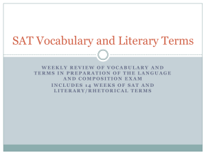 SAT Vocabulary and Literary Terms