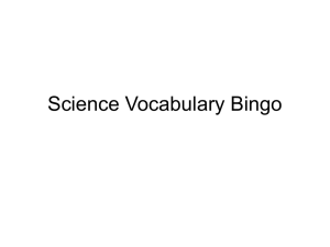Science Vocabulary Bingo - Science