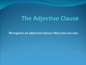 The Adjective Clause