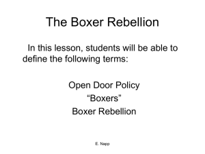 The Boxer Rebellion - White Plains Public Schools