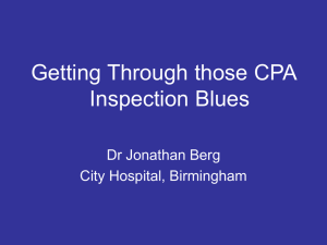 Getting through those CPA Inspection Blues