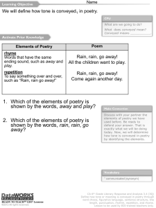 Define how tone is conveyed in poetry.