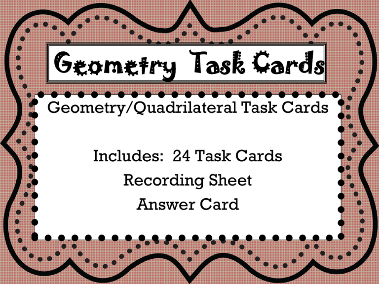 Geometry Task Cards