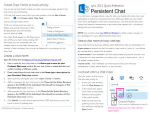 Persistent Chat Quick Reference Card