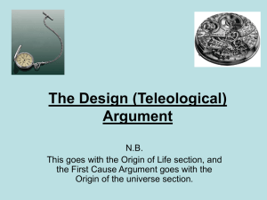 The Design (Teleological) Argument