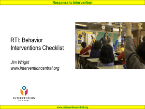 `Behavior Intervention Checklist` as a Teacher Tool
