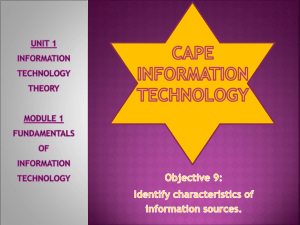 CAPE INFORMATION TECHNOLOGY Unit 1 – module 1