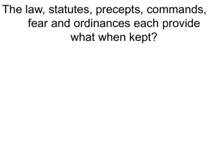The law, statutes, precepts, commands, fear and ordinances each