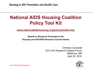 PowerPoint Presentation - Housing as an HIV Prevention and Health
