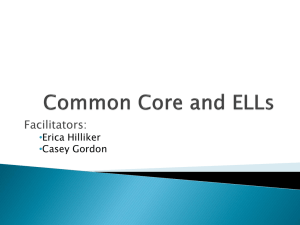 Common Core and ELLs - Mrs. Hilliker`s ELL and SIOP Toolbox