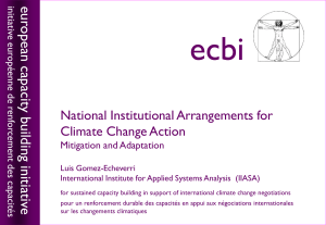 National Institutional Arrangements for Climate Change Action