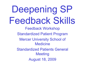 Deepening Standardized Patient (SP) Feedback Skills