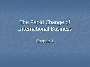 Chapter 1: The Rapid Change of International Business
