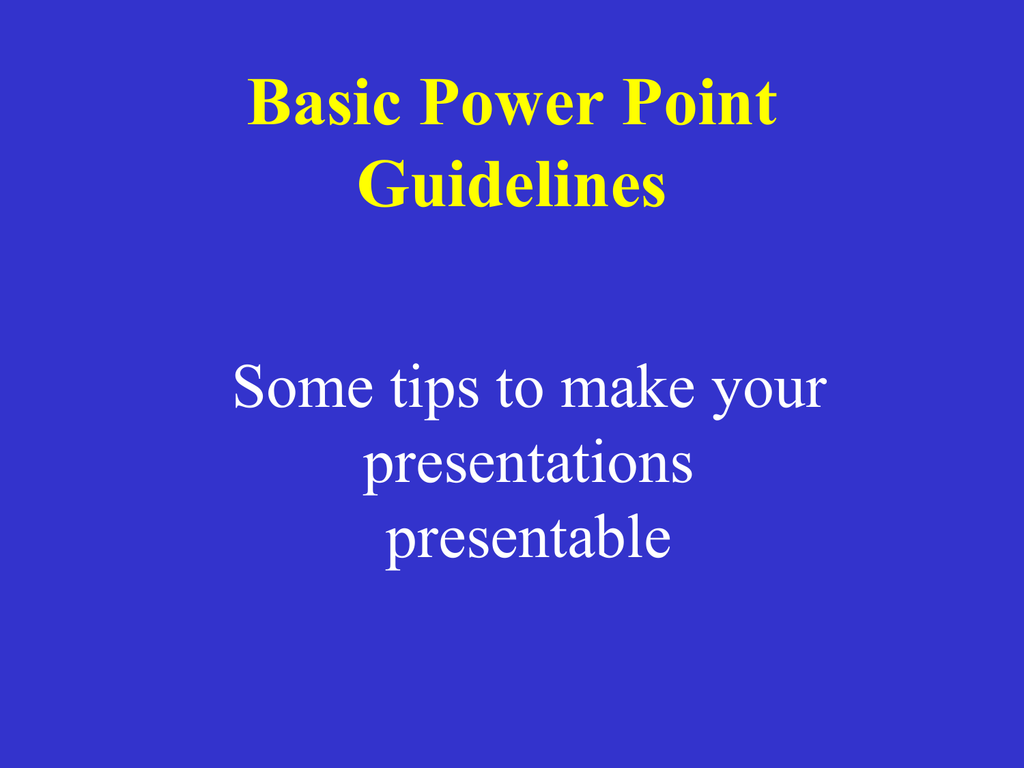 powerpoint slide presentation rules
