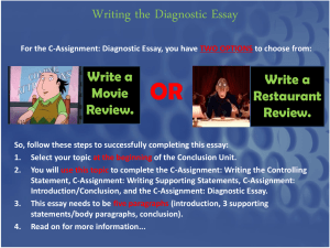 Writing the Diagnostic Essay