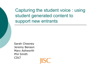 Capturing the student voice : using student