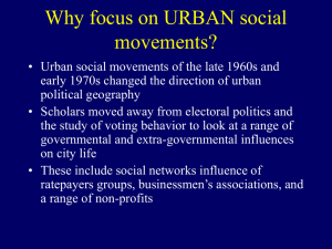 Urban Social Movements