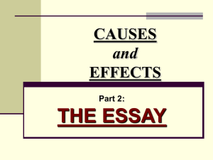 Causes and Effects: Essay PPT