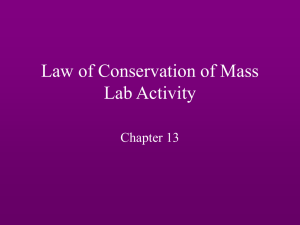 Law of Conservation of Mass Lab Activity