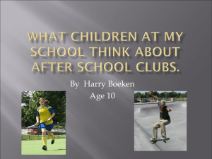 What children at my school think about after school clubs, by Harry