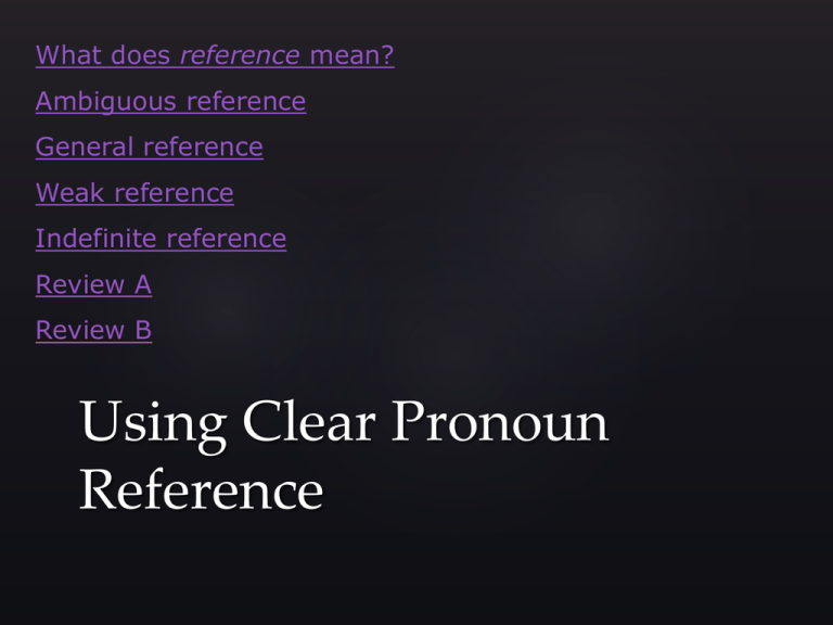 What Does Reference Mean In English