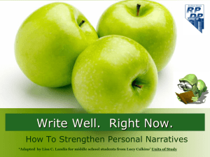How To Strengthen Personal Narratives