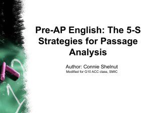 The 5-S Strategies for Passage Analysis
