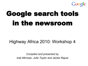 Google search tools in the newsroom