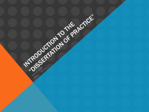 Introduction to the Dissertation of Practice