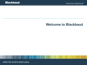 Welcome to Blackbaud PowerPoint Presentation