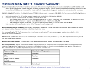 August 2014 Friends and Family Test Report