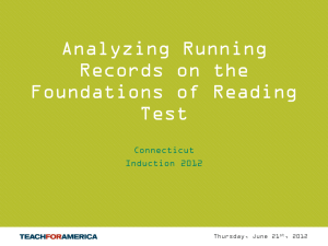 Analyzing a Running Record Powerpoint - TFA