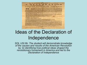 Ideas of the Declaration of Independence