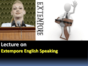 Some tips for giving a good extempore speech
