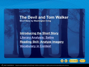 The Devil and Tom Walker Short Story by Washington Irving