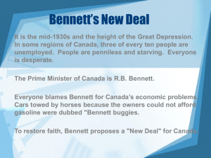 Unit 2 - Lesson 7 - Bennett`s New Deal
