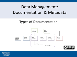 Documentation and Metadata - University of Virginia Library