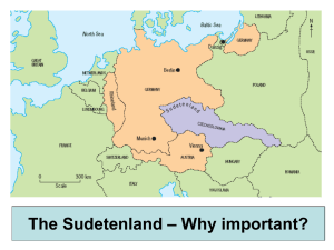 The Sudetenland, 1938