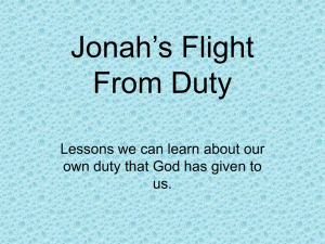 Jonah`s Flight From Duty