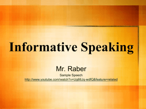 Informative Speaking - Marlington Local Schools