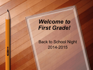Grade 1 Back to School Night Presentation