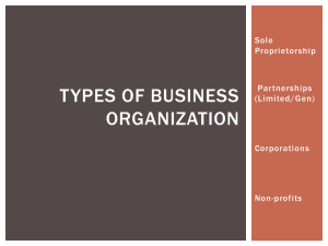 Types of Business Organization - PBworks