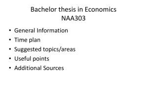 Information for students writing a Bachelor Thesis in Economics